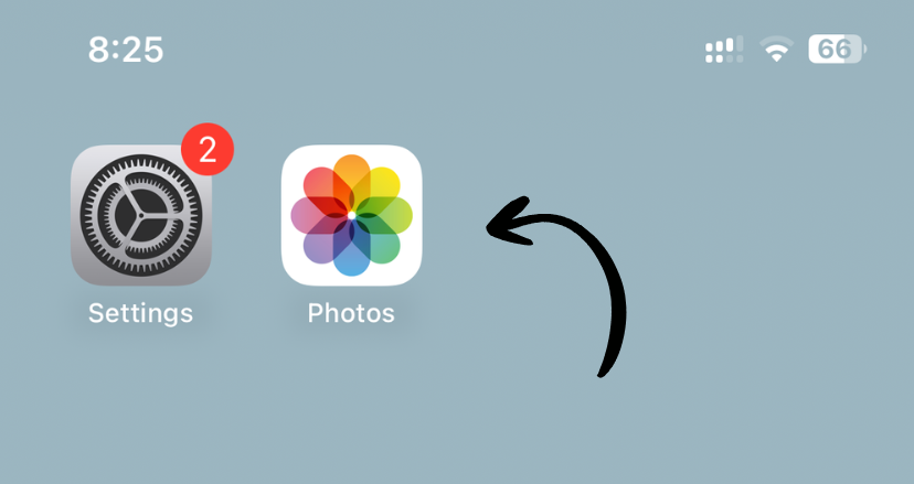 Photos app on home screen