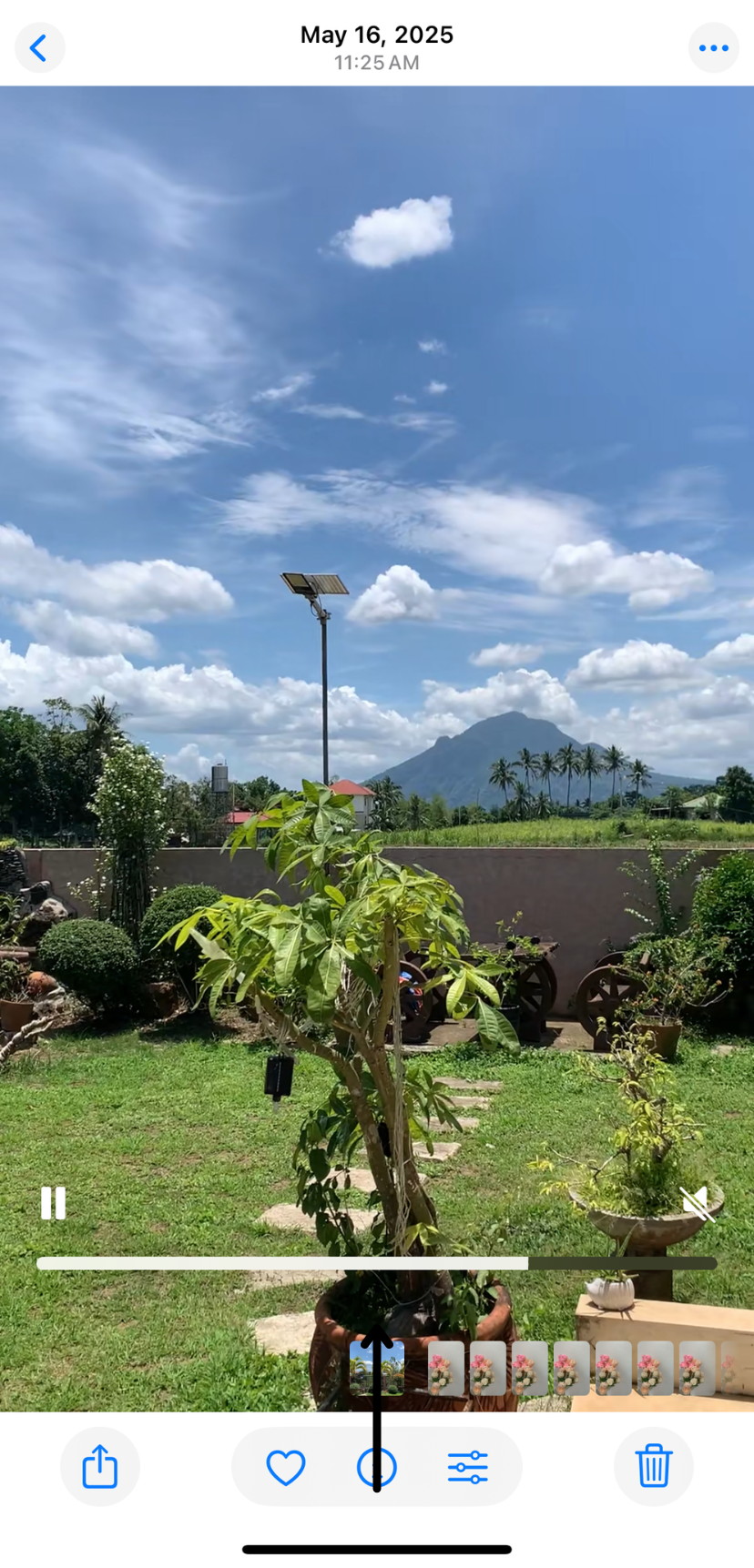 Swipe up gesture on photo