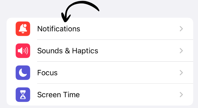 Notifications settings