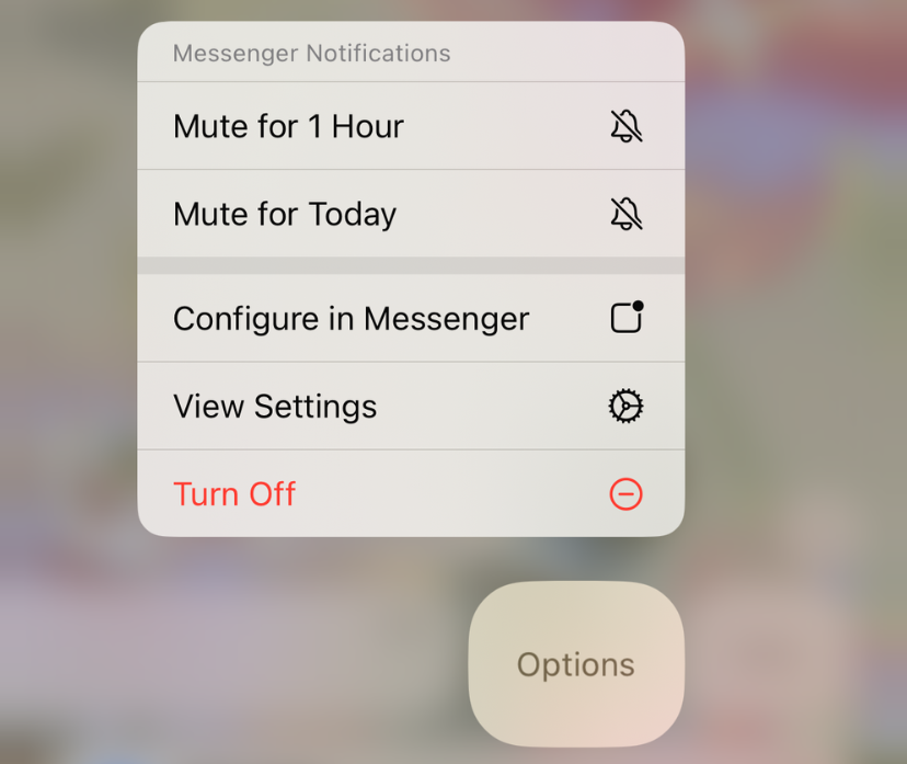 Quick notification options