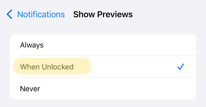 Notification previews