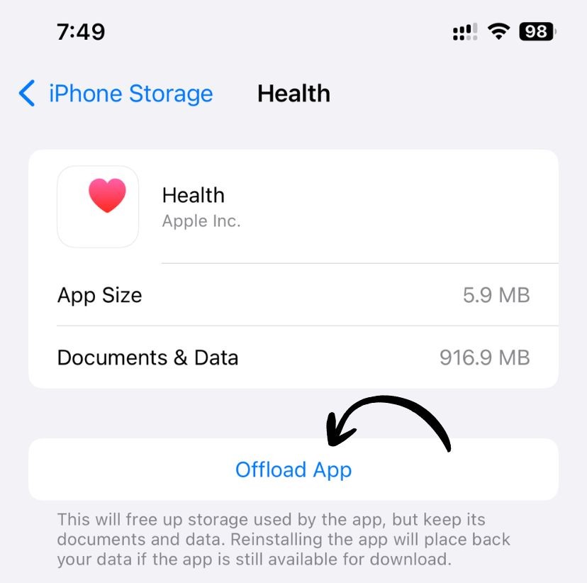 Offload App option