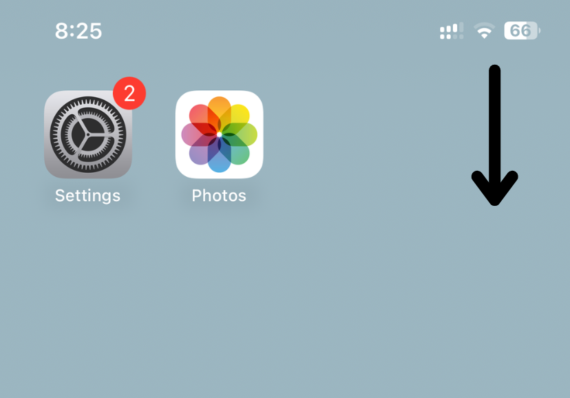 Open Control Center gesture